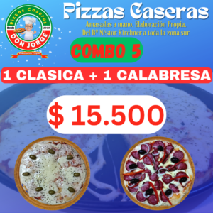 COMBO 5 - 1 Clásica + 1 Calabresa